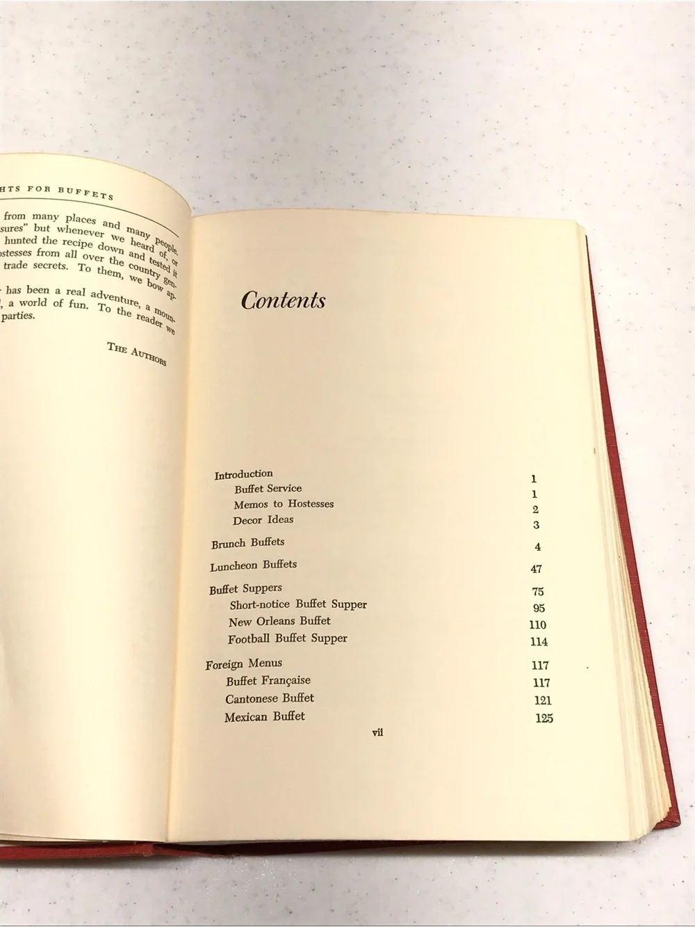 Vintage Cookbook Thoughts For Buffets 1958